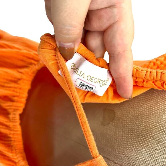 Emilia George Amelia Tiered Minidress Orange Maternity Size‎ Large - Picture 13 of 15